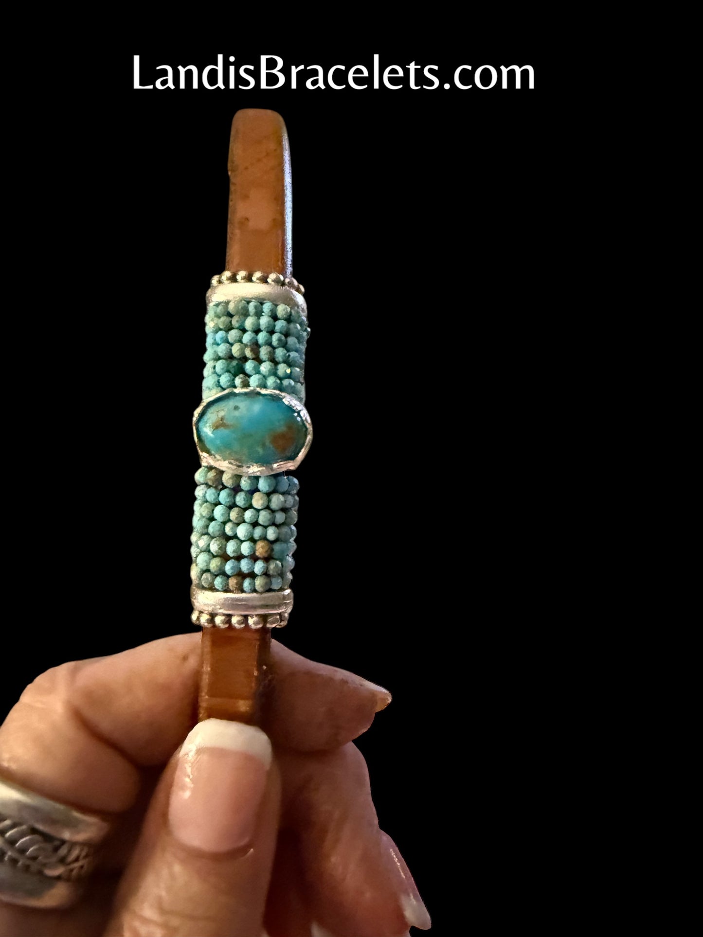 Blue Double Wrapped Turquoise with Kingman Turquoise Center