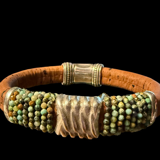 Cork with Double Turquoise and Silver the Tanner Collection