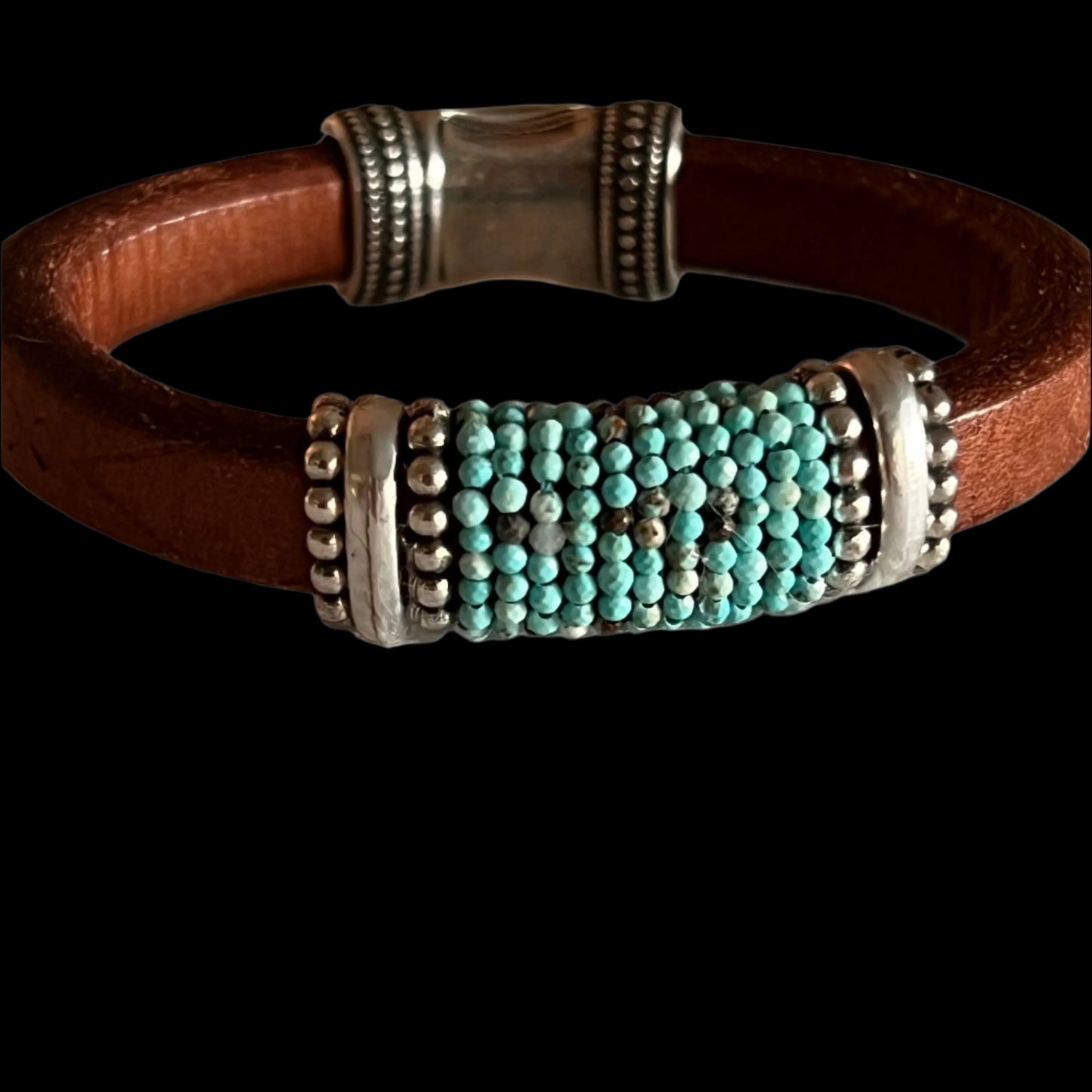 AAA Turquoise on Southwestern Leather