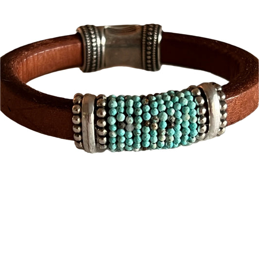 AAA Turquoise on Southwestern Leather