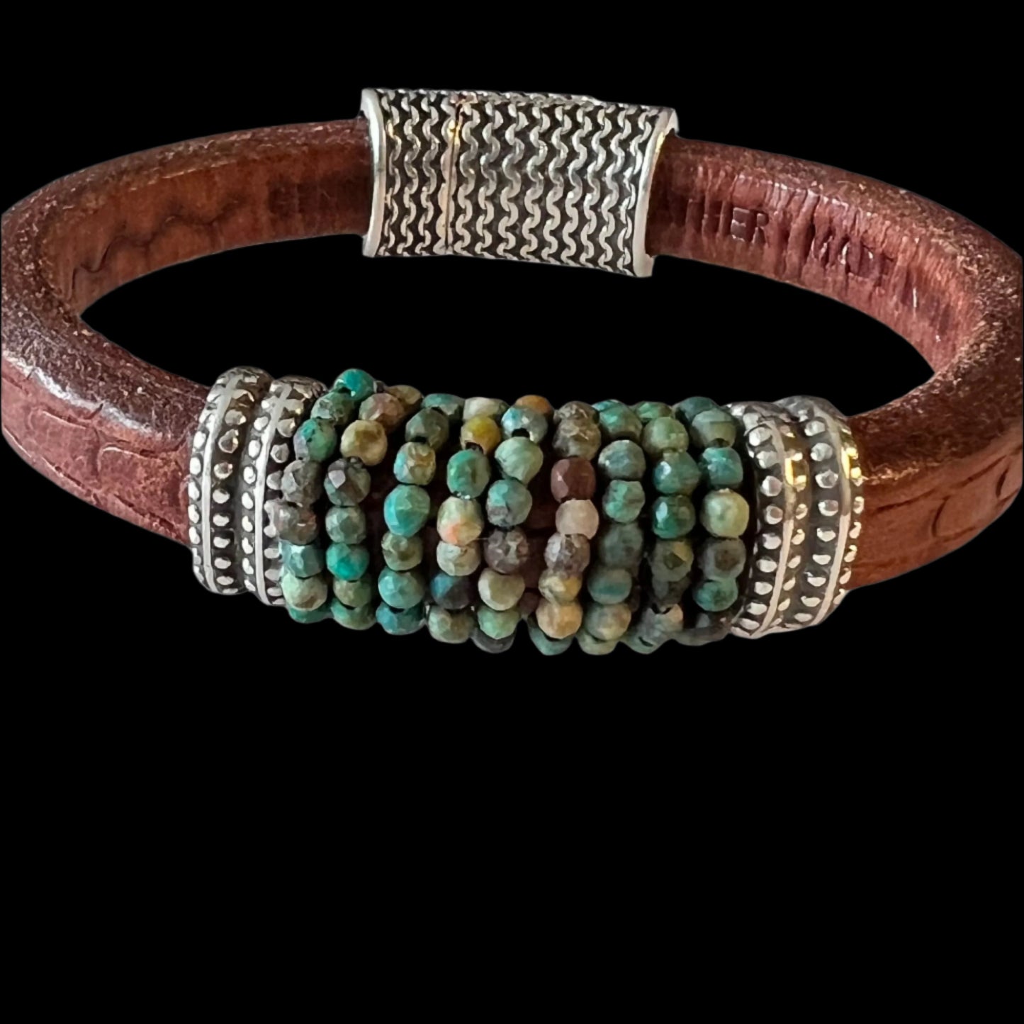 African Turquoise on Brown Textured