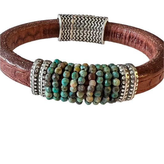 African Turquoise on Brown Textured