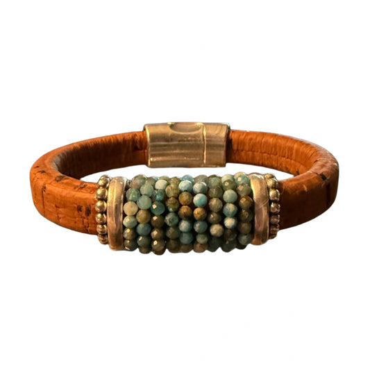 Cork Bracelet with Apatite