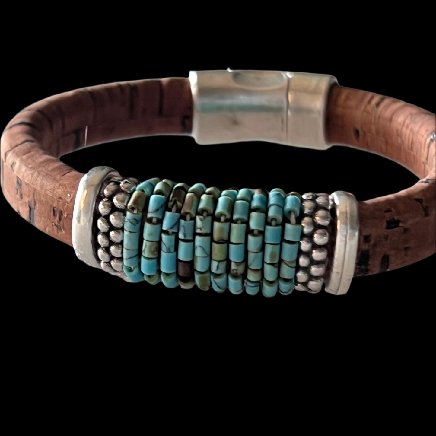 Cork with Blue Tubular Turquoise